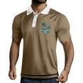 thumbnail image 2 of Yiaimeir Men's Three Button Printed Lapel Short Sleeve T-Shirt Top Streetwear,Size M-3XL, 2 of 4