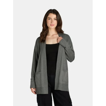 Time and Tru Women's Open Front Cardigan, Size XS-XXXL