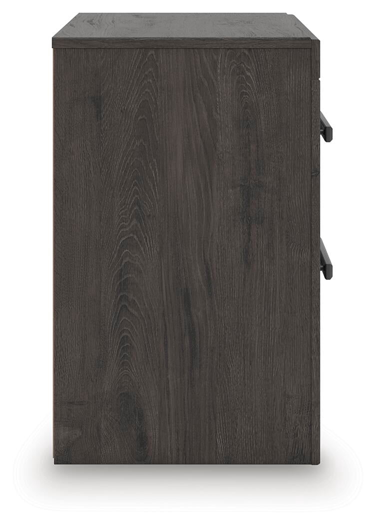Signature Design by Ashley Prendonea Smooth Gliding 2 Drawer Night Stand, Charcoal