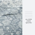 thumbnail image 5 of Noble Linens 3-Piece Light Blue Textured Floral Reversible Quilt Set, King, 5 of 8