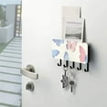thumbnail image 5 of Butterflies Blue and Pink Mail Holder Organizer Wall Mount with Shelf Key Holder Key Rack with 5 Key Hooks for Wall Decorative, 5 of 6