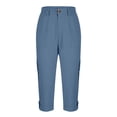 thumbnail image 6 of Xcmzpl Capri Pants for Men Chino Cargo Pants Elastic Waist Rolled Capris Solid Baggy Harem Cropped Trousers with Pockets, 6 of 8