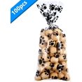 thumbnail image 3 of 100 bolsas de celofán con cono con estampado de huellas de animales, bolsas de caramelos con sellado térmico, bolsas de regalo con pata de perro, bolsas de regalo para gatos con 100 lazos plateados p JAMW Sencillez, 3 of 5