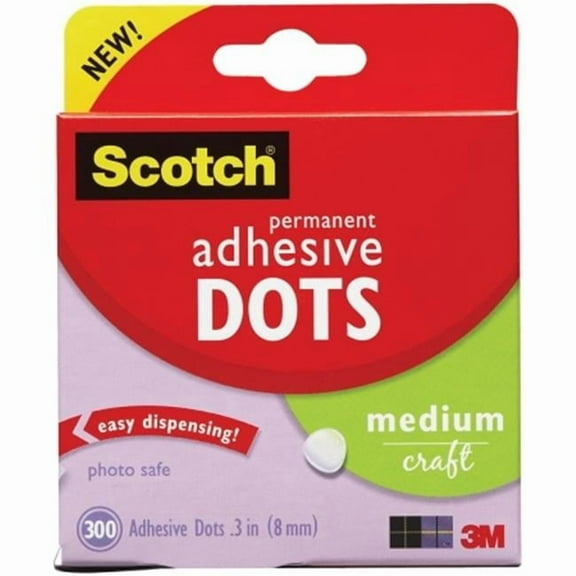 Scotch Permanent Adhesive Dots-Medium Craft 300-Pkg