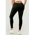 thumbnail image 4 of Shosho Womens High Waist Tummy Control Yoga Leggings With Side Rib Panels & Pockets Black Small, 4 of 6