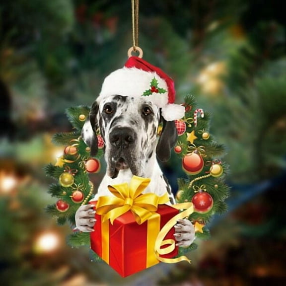 Acrylic 2D FLAT Great Dane-Dogs give gifts Hanging Ornament, Christmas Ornament, Dog Ornament, Xmas Dog Ornaments