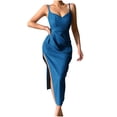 thumbnail image 2 of Gspmoly Robe pour Femmes, Mode Femmes Été Décontractée Unie à Col en V Camis Sans Manches Gilet Longue Robe Robes de Cocktail Cadeaux de Vacances, 2 of 6