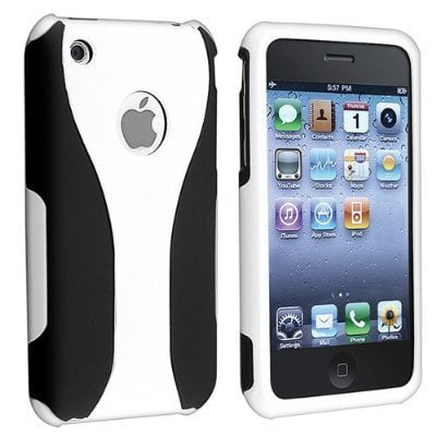 Sydøst genopretning sekstant Rubberized Hard Snap-on Cup Shape Case for iPhone 3G / 3GS - White/Black -  Walmart.com