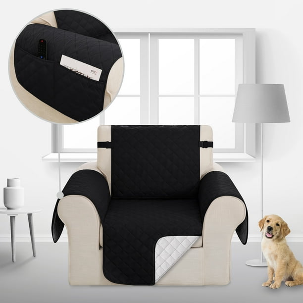 Deconovo Funda de sofá resistente al agua, 1 unidad, color negro, 53 cm de ancho x 190 cm de largo, funda protectora para muebles, ideal para mascotas y niños.
