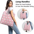 thumbnail image 2 of 5 Pack Foldable Shopping Bag,Pink Halloween Ghosts with Bows Reusable Grocery Bags with Pockets,Large Reusable Tote Bags with Handles Waterproof & Lightweight, 2 of 6