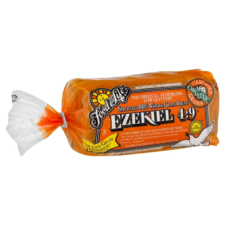 Food for Life Ezekiel 4:9 Sprouted Whole Grain Bread, 24oz, 20 CT Bag (Frozen)