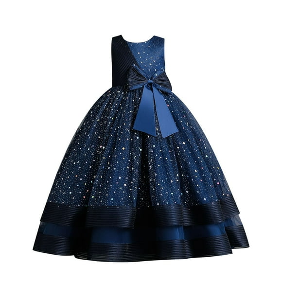 PMUYBHF Girls Spring Dresses Size 7-8 Children's Sequin Children's Dress Big Bow Princess Dress Girl Flower Girl Dress Kids Dress Eid Dresses for Toddler Girls Teen Girl Dresses for Wedding Guest