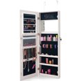 thumbnail image 1 of Gymax Wall-Mounted Jewelry Armoire with Full Length Mirror and Lockable Storage, White, 1 of 6