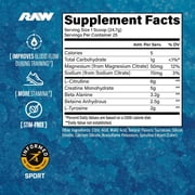 RAW Nutrition Essential Performance Non-Stim Pre-Workout, Blue Raspberry, 30 Servings