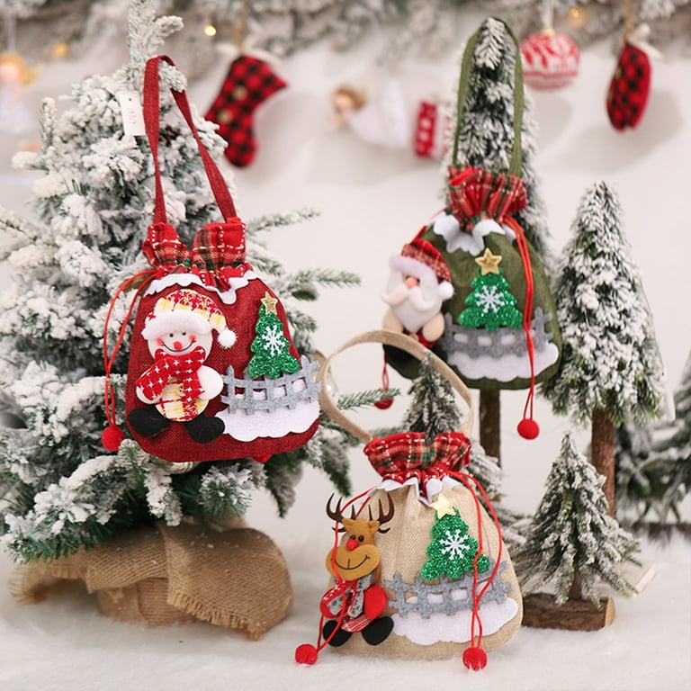Drawstring Gift Bags Burlap Doll Navidad Xmas 2021 New Year 2022 Surprise For Home Garland Christmas Tree Decor - Walmart.com