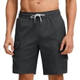 thumbnail image 5 of hlysgo Casual Shorts for Men Cargo Loose Fit Comfy Short Athletic Active Summer Clothes Outdoor Short with Pockets Dark Gray,S, 5 of 5