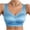 Blue, variant on hoksml Women's Seamless Push Up Bras Mesh V-Neck Bralette, Wide Supportive Straps, Reliable Bust Support and All-Day Comfort Daily Breathable Intimates