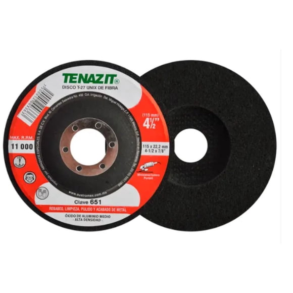 Rueda Disco Unix Tenazit 651 Grano Medio 4 1/2 Pulg Carburo Silicio Esmeriladora Angular Lijadora Satinadora Resistente Herramienta Construccion Ferreteria