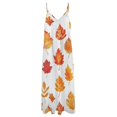 thumbnail image 4 of Autumn Harvest Maple Leaves Thanksgiving Sleeveless Dress Women's Luxury Party Dress Birthday Dresses for Women, 4 of 7