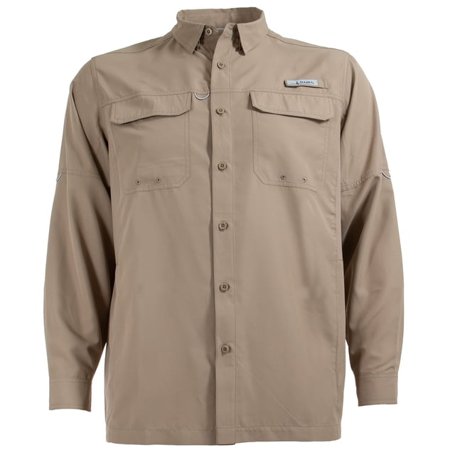 HABIT Men's Long Sleeve Fishing Shirt - UPF 40+ Sun Protection, Vented Back, Chest Pockets
