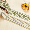 thumbnail image 4 of 10.9Yards Jacquard Ribbon Trim 2.4 Inch Leaf Pattern Jacquard Polyester Ribbons White Green Leaf Jacquard Woven Embroidery Trim for DIY Sewing Crafts Handmade Bag Belts Clothing Decoration for diy, 4 of 9
