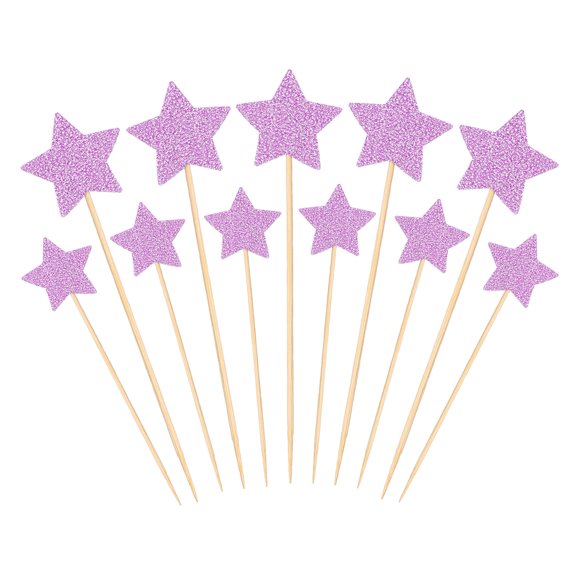 Uxcell Little Star Cupcake Toppers, Star Cupcake Picks Birthday Cake Decorations, Pink 50 Pcs