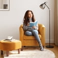 thumbnail image 6 of LINSY HOME Upsized Velvet Accent Chair with Ottoman for Living Room, Yellow, 6 of 8