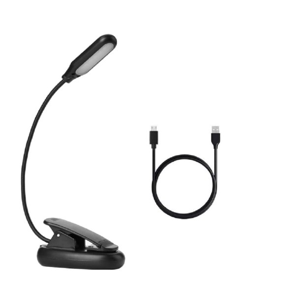 LED Reading Book Light With Flexible Clip USB Rechargeable Lamps For