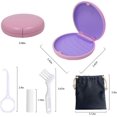 thumbnail image 3 of Retainer Case,Cute Slim Aligner Case Compatible with Invisalign,Retainer Holder with Aligner Remover Tool, Chew & Brush,Rope Bag (Pink Outside Purple Silicone), 3 of 6