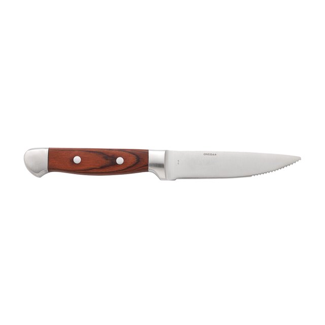Oneida B907KSSFW 10 1/4" Steak Knife with Stainless Blade & Wood Handle, Ionian Pattern