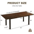 thumbnail image 2 of Modern Extendable Dining Table for 4-6, 63" Farmhouse Kitchen Table, Rectangular Dining Room Tables for Dining, Kitchen, Office, Living Room, Wooden Tables, Space Saving (Espresso), 2 of 16