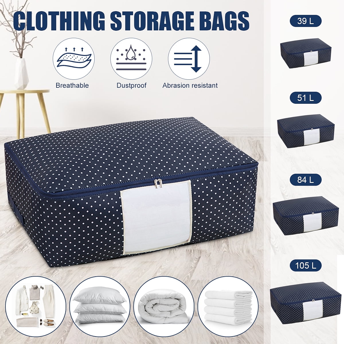 Under-Bed Clothing Storage Bag Clothes Quilt Storage Bag Organizer For ...