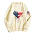thumbnail image 3 of Tops for Women's Long Sleeves Crewneck Sweatshirts 4th of July Independence Day American Flag Pullover Shirts, 3 of 3