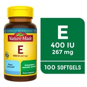 Nature Made Vitamin E 267 mg (400 IU) d-Alpha Softgels, Dietary Supplement, 100 Count