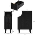 thumbnail image 4 of UGTOO Set of 2 Black Nightstands with Gold Handles – Space-Saving Vertical Groove Design, 2 Drawers & Open Shelf for Small Spaces, 4 of 8