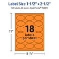 thumbnail image 6 of Avery Printable Oval Labels, Bright Orange, 1.5" x 2.5", 720ct, 6 of 11
