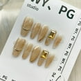 thumbnail image 2 of New handmade wear autumn and winter smudge gradual change gentle nail art finished nail patch pure handmade short removable, 2 of 8