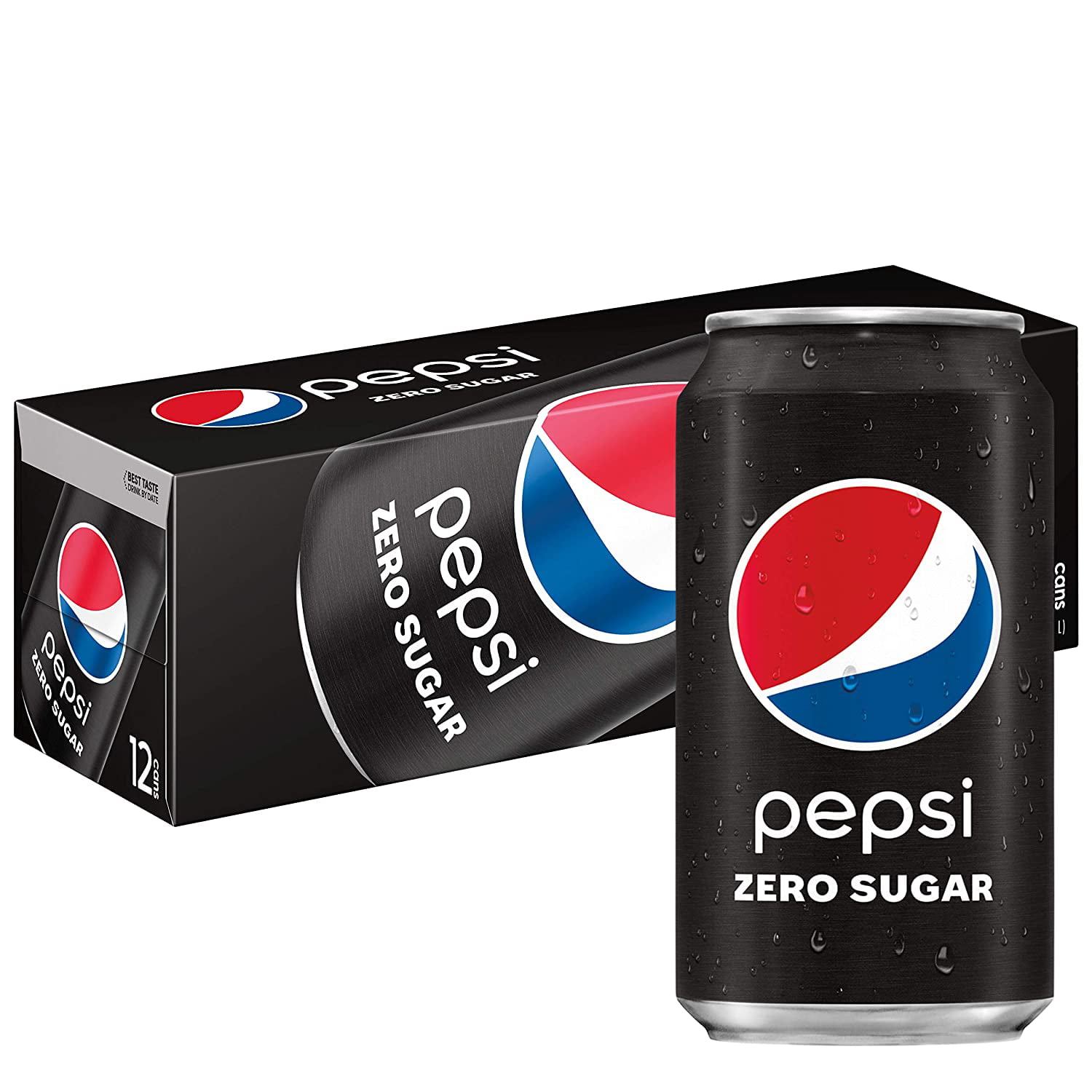 Pepsi Cola Zero Sugar Soda Pop, 12 fl oz, 12 Pack Cans