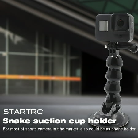 Snake River Prototyping Gopro Snake Suction Cup Holder 360 Degree Adjustable Car Glass Sucker Compatible with GoPro Hero 8 Osmo Action Camera Phones Fill Light ()