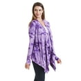 thumbnail image 4 of Made by Johnny Women's Off-Duty Open Front Tie Dye Cardigan XXXL PURPLE, 4 of 6