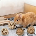 thumbnail image 4 of 4pcs Small Animals Play Balls, Chew Grass Balls Rolling Chew Toys For Bunny, Rabbit, Guinea Pigs, Hamsters, Gerbils, Pet Cage Entertainment Accessories (2.75 Inch), 4 of 4
