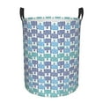 thumbnail image 2 of YFYANG Waterproof Laundry Hamper, Blue Wavy Lines Laundry Basket Oxford Fabric with Handle Foldable, S, 2 of 8
