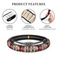 thumbnail image 5 of DouZhe Red and Black Wall Plaid Prints Steering Wheel Cover, Universal 15 inch Anti-Slip Odorless Elastic Car Steering Wheels Cover for Women Men, 5 of 7