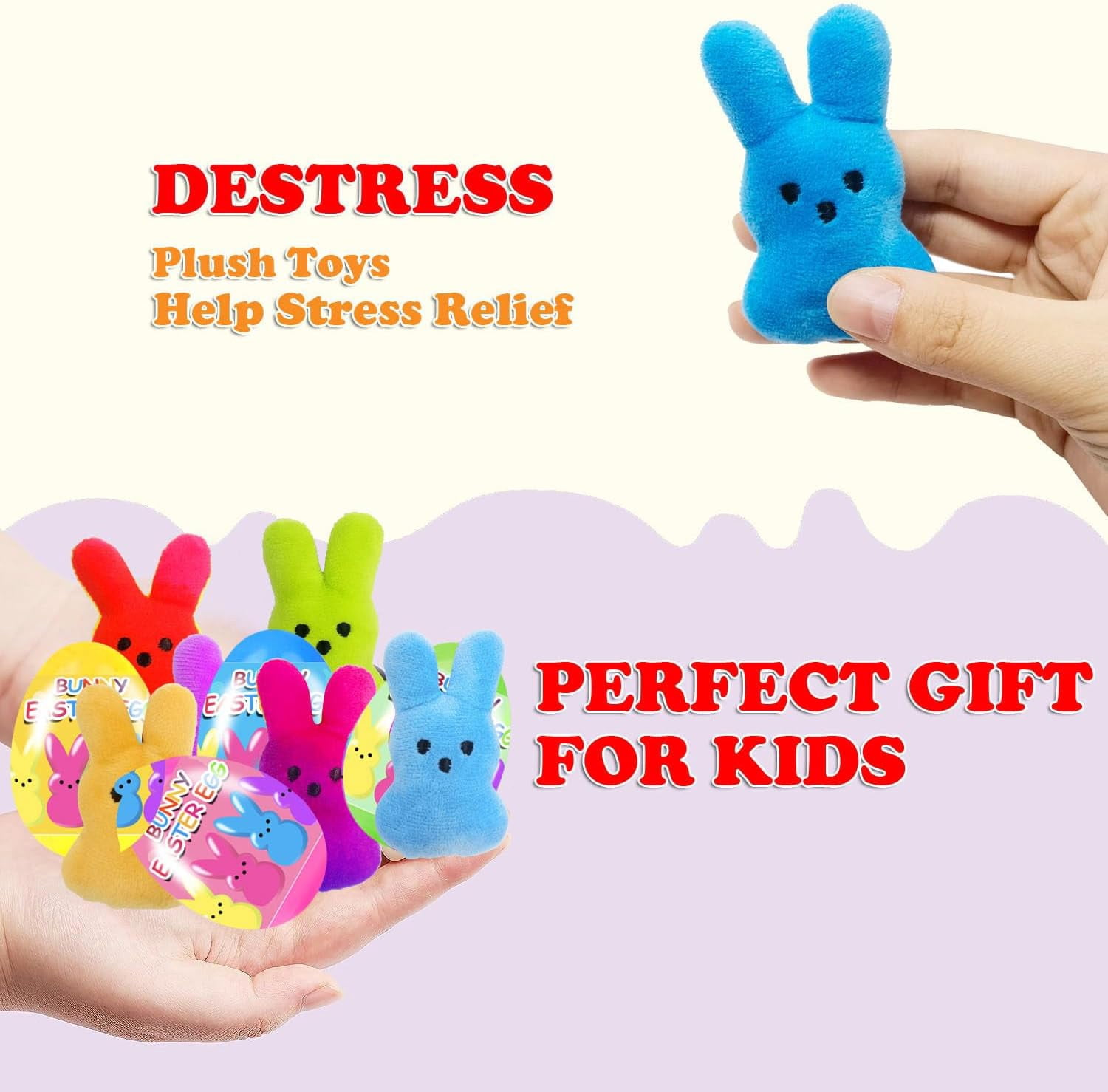 Prefilled Easter Eggs Set, 18 Count Plastic Eggs With Plush Bunny Toys Inside, Assorted Colors, For Kids Egg Hunt, Easter Basket Stuffers, Party Favors
