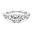 thumbnail image 4 of IGI Certified 1 Carat Cushion Shape Lab Grown Diamond Engagement Ring | 14K White Gold | Frances Side Stone Diamond Ring | FG-VS1-VS2 Quality Friendly Diamonds, 4 of 6