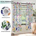 thumbnail image 3 of Yayeee Window Curtains Light Filtering 63"x42" Grommet Panel Pair Home Living Room Decor, Green Wildflower Pattern, 3 of 7