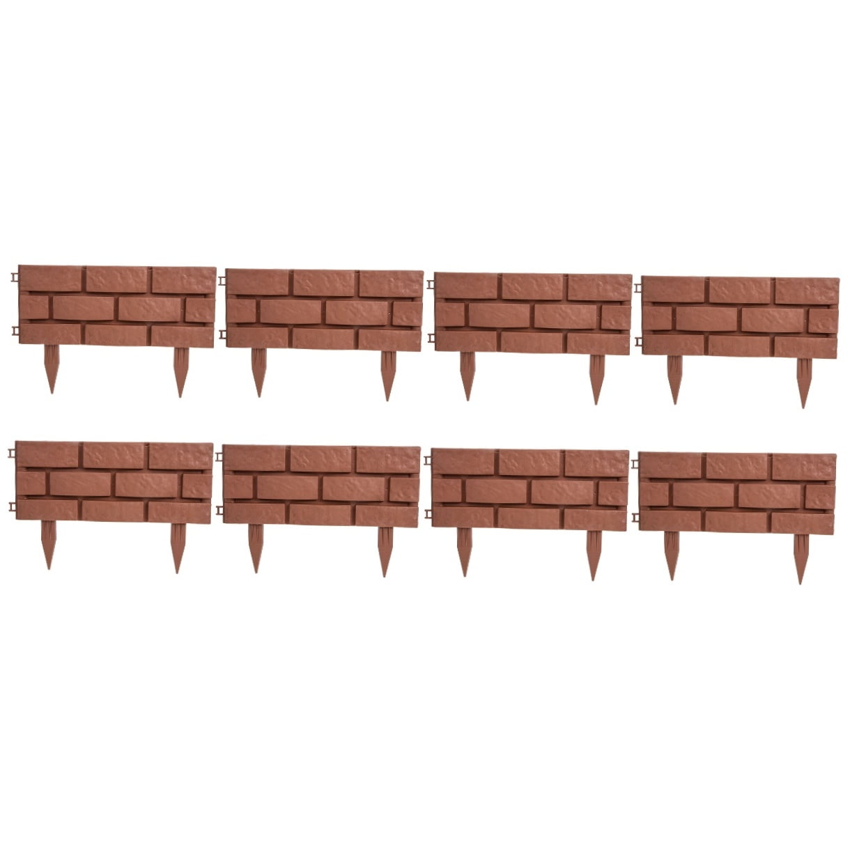 ROMANSENTIAL Garden Decorations Light Brown Plastic Fence for Outdoor Scenes