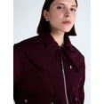 thumbnail image 5 of Free Assembly Women's and Women's Plus Ruffle Collar Bomber Jacket, Sizes XS-4X, 5 of 7