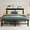 Black#906, variant on Bed Frames Full Size Metal Bed Frame with Wooden Headboard, RGB Lights, Outlets & Charger, Storage Shelf, Noise-Free, No Box Spring Needed,Adjustable Bed Base