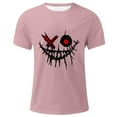 thumbnail image 4 of Mens Shirts Men's Graphic Crewneck Short Sleeve Drop Shoulder Streetwear Tee Shirt Top Pink 4XL, 4 of 4